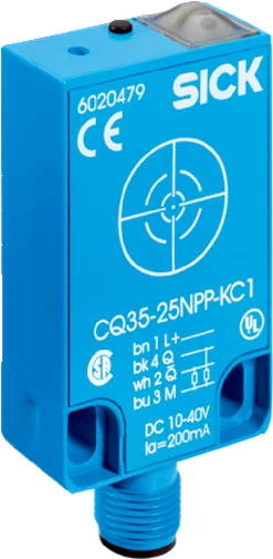 Kapacitní snímač 35x69.5x15mm, PNP/NO+NC, Sn=25mm, nevestav., 10-36VDC, 50Hz, kon. M12/4p; 6020479