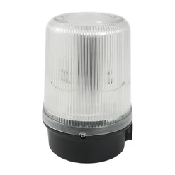 LED maják s nastavitelnou funkcí,10-50VDC,čirý, IP65, 9 světelných módů, 2 úrovně výstrahy