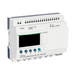 Zelio Logic Modular 24VDC,16DI(6AI,0..10V),10RO, displej,hoď. reálného času