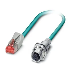 Síťový kabel, RJ45 - panel průch. M12/4p F, D-kod