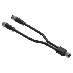 Propojovací Y-kabel, 0.15m, PVC, IP69K, M12/8p F 0° - M12/5p M 0° + M12/5p F 0°