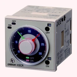 Časovač, 8-pin, 48x48mm, 0.05s-300h, DPDT, 5 A, dvojité zp. zap. a vyp., blik., 24-48VAC, 12-48VDC