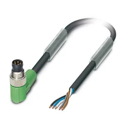 Kabel s kon. M8/5p, M, 90°, B, 10 m, volný konec, PUR-h-Free, UL, 5x 0.25mm2; SAC-5P-M 8MRB/10,0-115