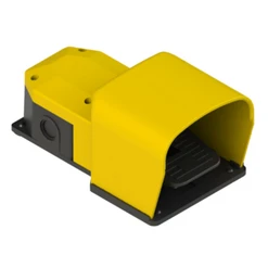 Nožní spínač PX10211, žlutý, IP65, 2x(1NO+1NC), mžik., se závitem pro vývodku M20x1,5