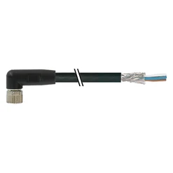 Kabel s konektorem M08x1,úhlov,4pin,5m,PUR,stíněný