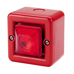 Vícetón. siréna s LED 2Hz,24VDC,100dB,červená, IP66,reg. hlasitosti,3 úrovně alarmu, červený kryt