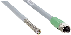 Kabel s kon. M12/17pin, stíněný, 5m, volný konec, Power, Sériový, CAN, digitální I/O