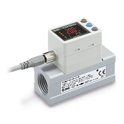 Digitální snímač průtoku, 5-500 l/min, G1/2, PNP, 4-20 mA, 3-barvy, 3-hodnoty, vč. 3m kab. s M8 kon.